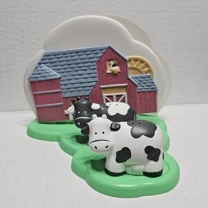 Vintage Avon Down on the Farm Napkin Holder Barn & Cow Salt Pepper Shakers Set